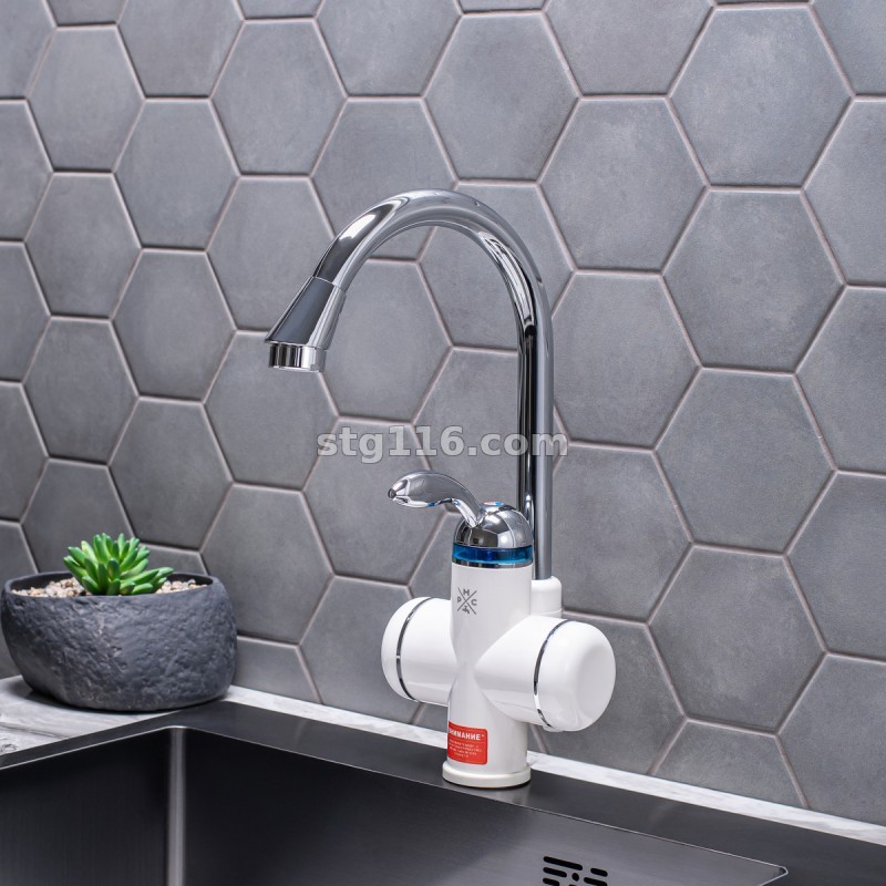 Кран-водонагреватель для кухни РМС-ЭЛ01 проточный Высокопрочный пластик Белый